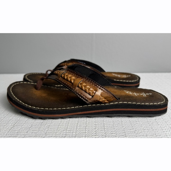 Collection by Clarks Fenner Nerice Women’s Brown Faux Leather Flip Flops Size 8 - Picture 7 of 10